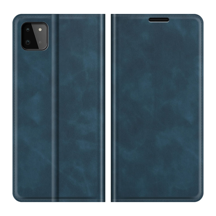 For Samsung Galaxy A22 5G Retro-skin Business Magnetic Suction Leather Case with Holder & Card Slots & Wallet