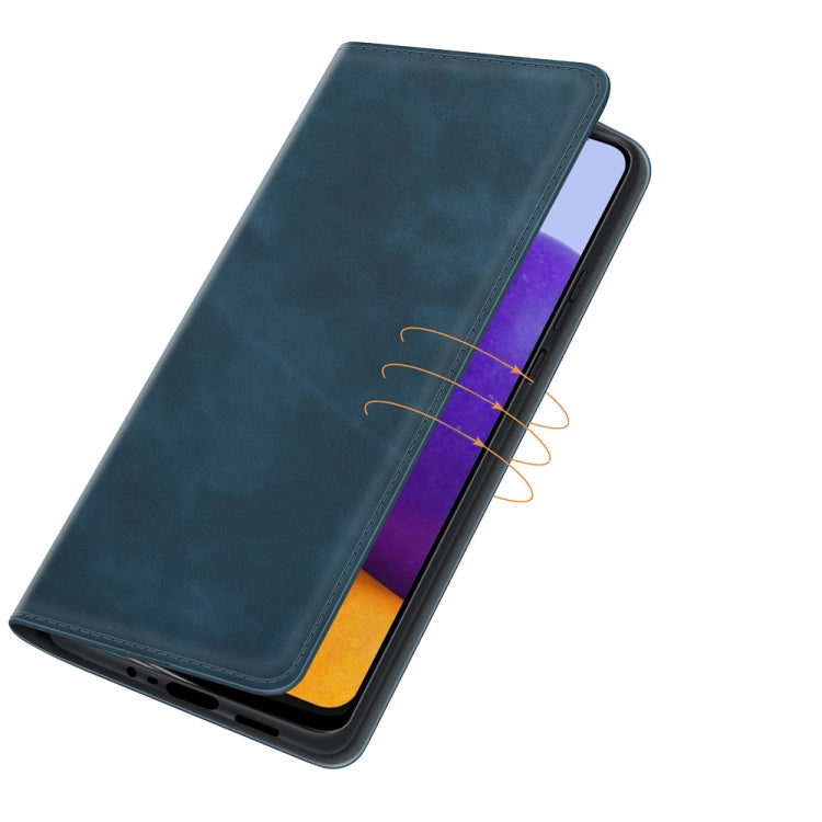 For Samsung Galaxy A22 5G Retro-skin Business Magnetic Suction Leather Case with Holder & Card Slots & Wallet