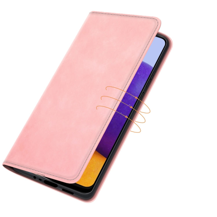 For Samsung Galaxy A22 5G Retro-skin Business Magnetic Suction Leather Case with Holder & Card Slots & Wallet