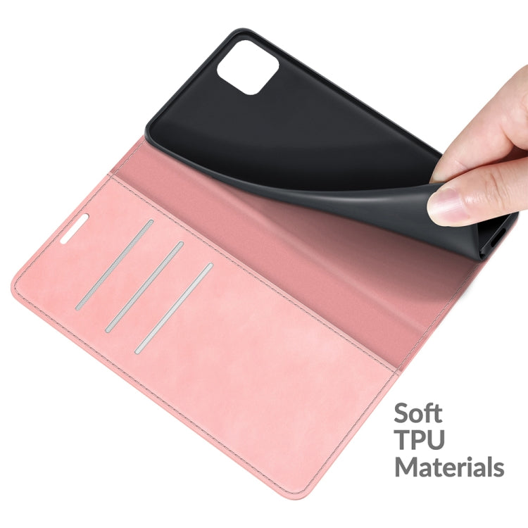 For Samsung Galaxy A22 5G Retro-skin Business Magnetic Suction Leather Case with Holder & Card Slots & Wallet