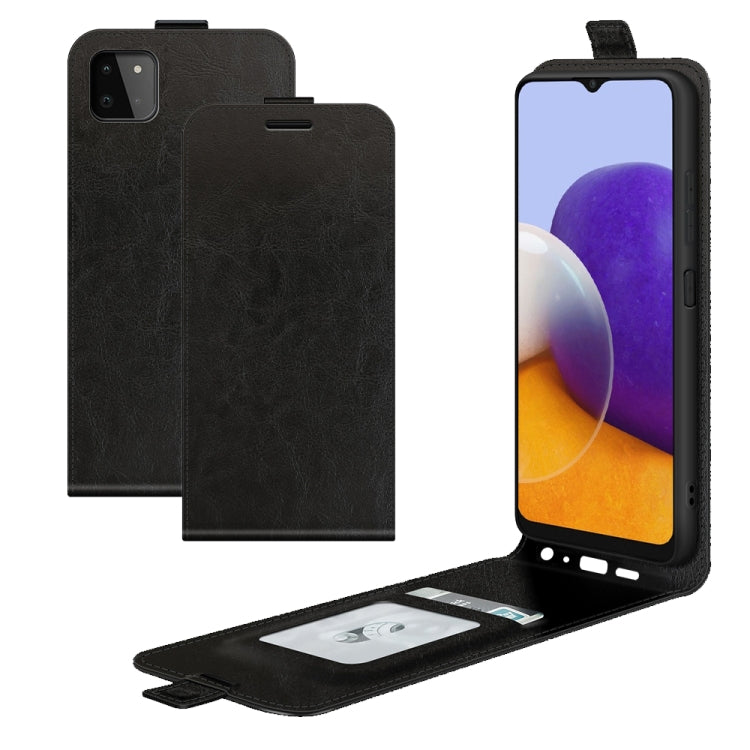 For Samsung Galaxy A22 5G R64 Texture Single Vertical Flip Leather Protective Case with Card Slots & Photo Frame