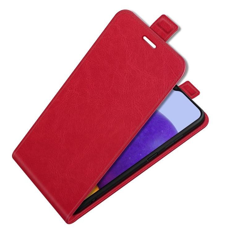 For Samsung Galaxy A22 5G R64 Texture Single Vertical Flip Leather Protective Case with Card Slots & Photo Frame