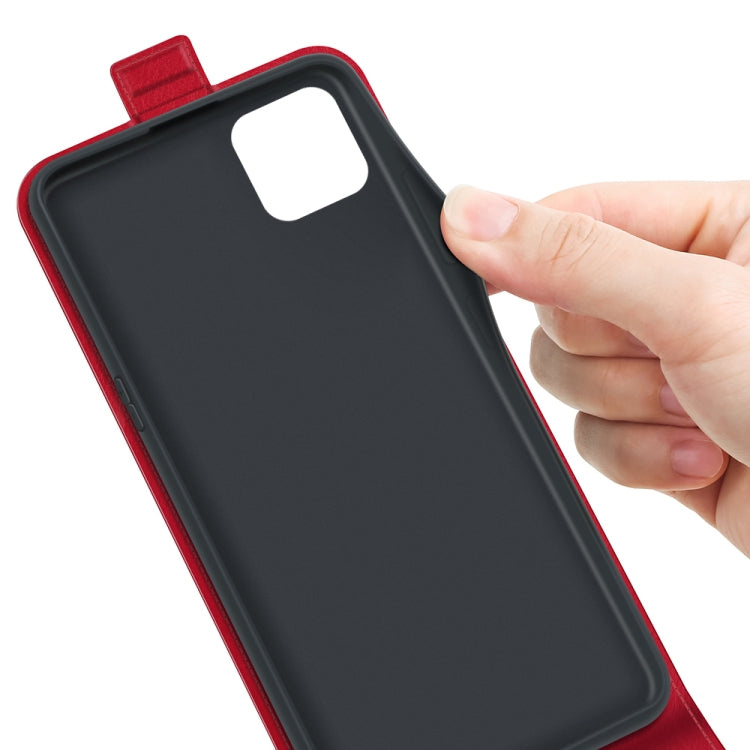 For Samsung Galaxy A22 5G R64 Texture Single Vertical Flip Leather Protective Case with Card Slots & Photo Frame