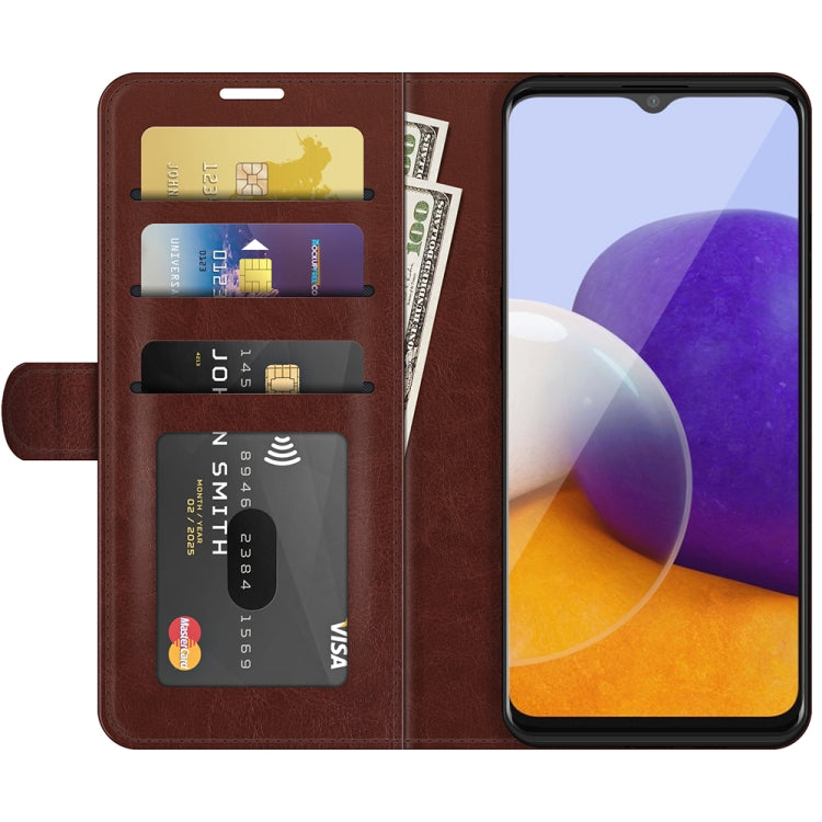 For Samsung Galaxy A22 5G R64 Texture Single Horizontal Flip Protective Case with Holder & Card Slots & Wallet& Photo Frame