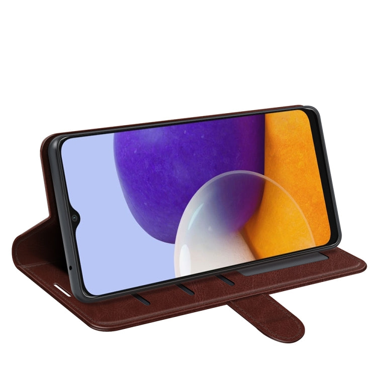 For Samsung Galaxy A22 5G R64 Texture Single Horizontal Flip Protective Case with Holder & Card Slots & Wallet& Photo Frame