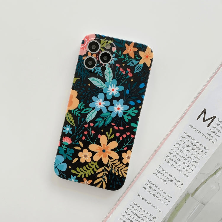 For iPhone 11 Pro Frosted Flowers Pattern IMD TPU Case