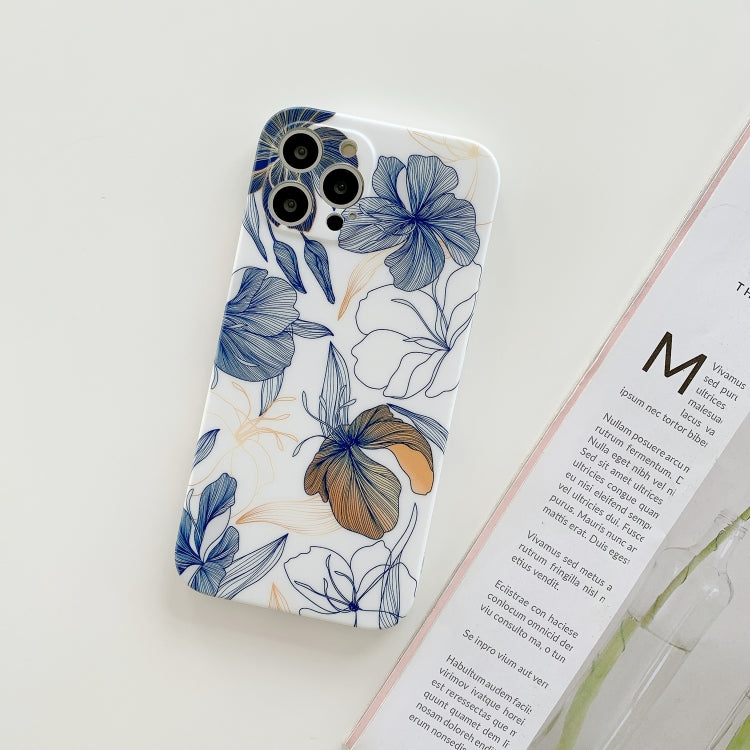 For iPhone 11 Pro Max Frosted Flowers Pattern IMD TPU Case