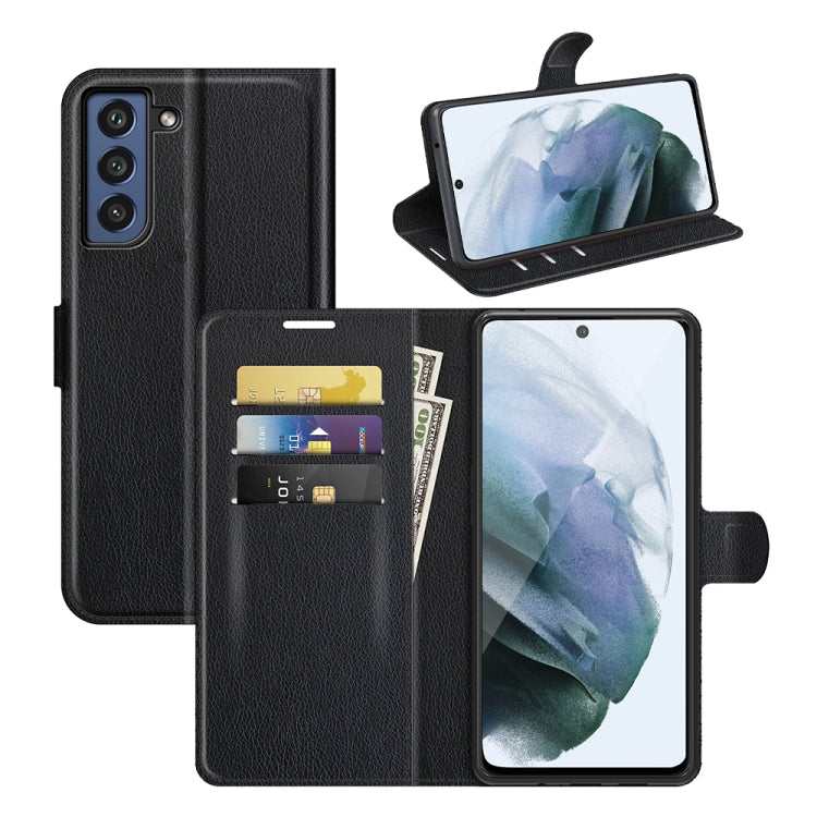 For Galaxy S21 FE Litchi Texture Horizontal Flip Protective Case with Holder & Card Slots & Wallet