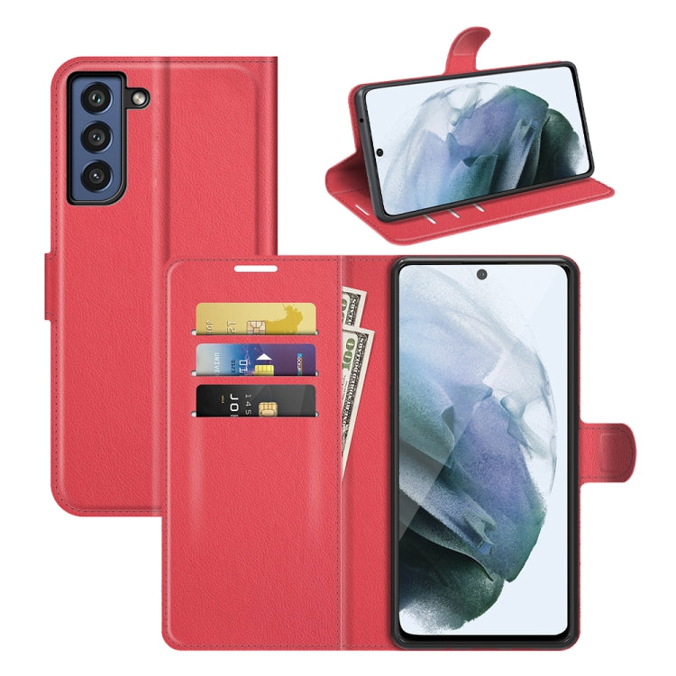 For Galaxy S21 FE Litchi Texture Horizontal Flip Protective Case with Holder & Card Slots & Wallet