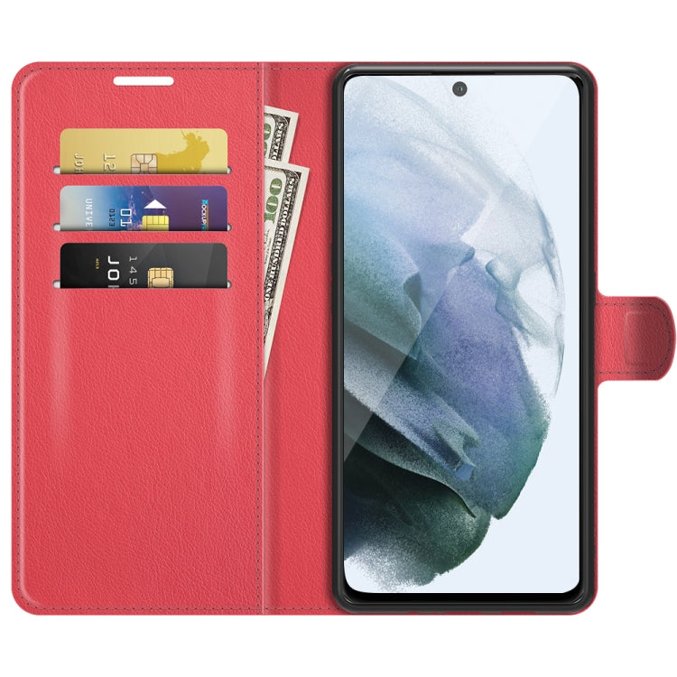 For Galaxy S21 FE Litchi Texture Horizontal Flip Protective Case with Holder & Card Slots & Wallet