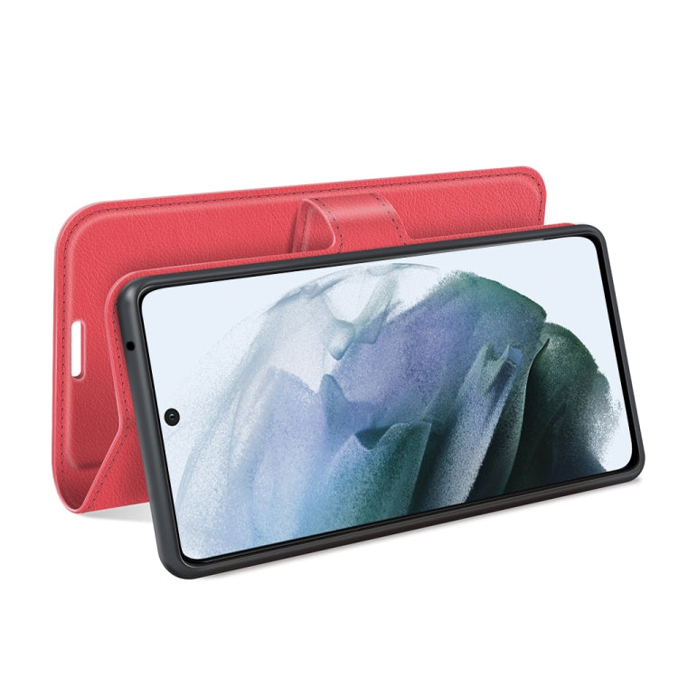 For Galaxy S21 FE Litchi Texture Horizontal Flip Protective Case with Holder & Card Slots & Wallet