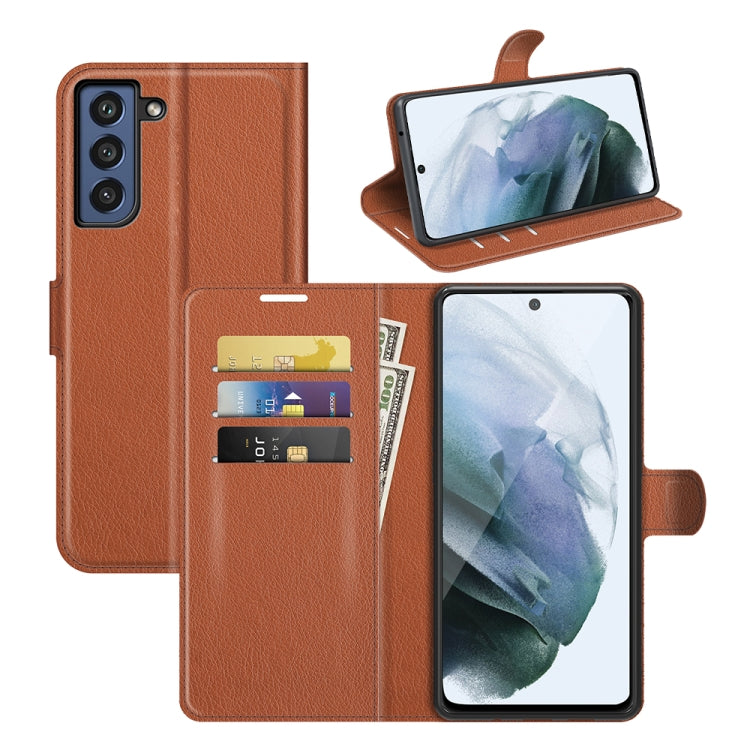 For Galaxy S21 FE Litchi Texture Horizontal Flip Protective Case with Holder & Card Slots & Wallet