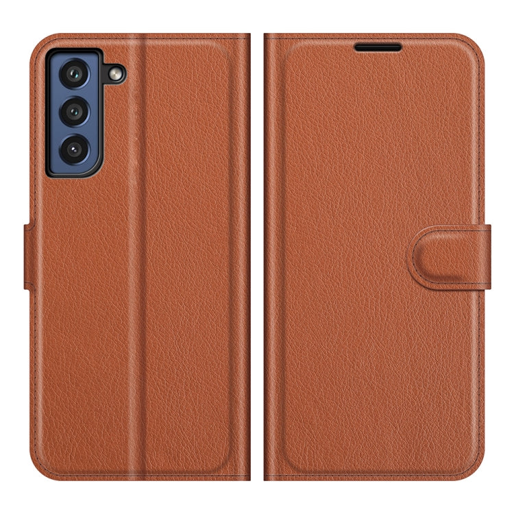 For Galaxy S21 FE Litchi Texture Horizontal Flip Protective Case with Holder & Card Slots & Wallet