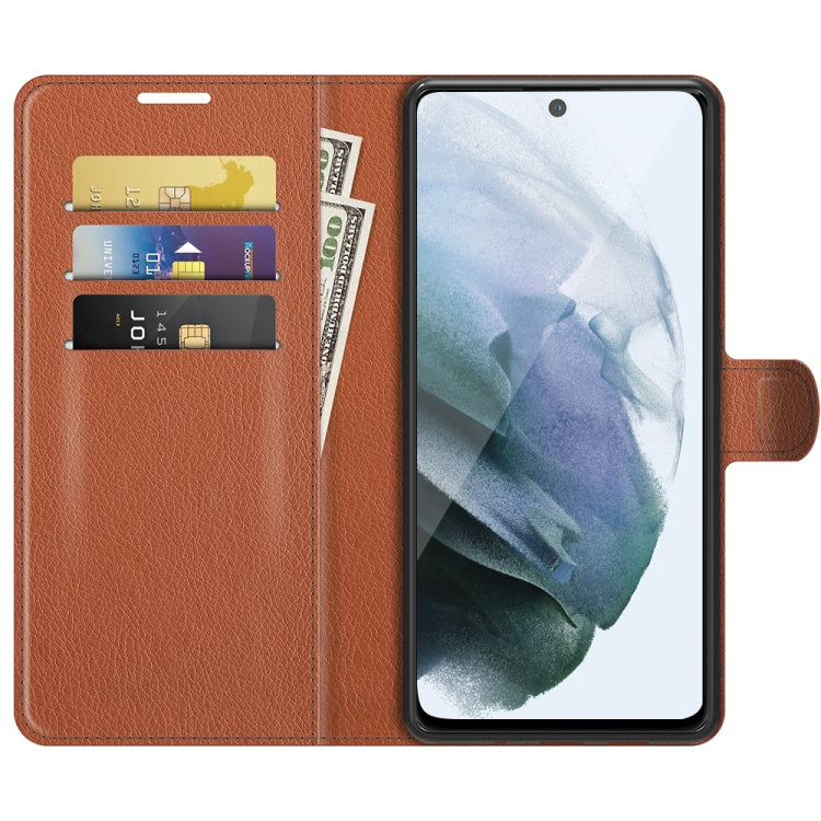 For Galaxy S21 FE Litchi Texture Horizontal Flip Protective Case with Holder & Card Slots & Wallet