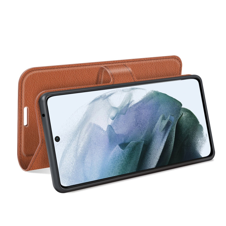 For Galaxy S21 FE Litchi Texture Horizontal Flip Protective Case with Holder & Card Slots & Wallet