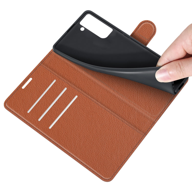 For Galaxy S21 FE Litchi Texture Horizontal Flip Protective Case with Holder & Card Slots & Wallet