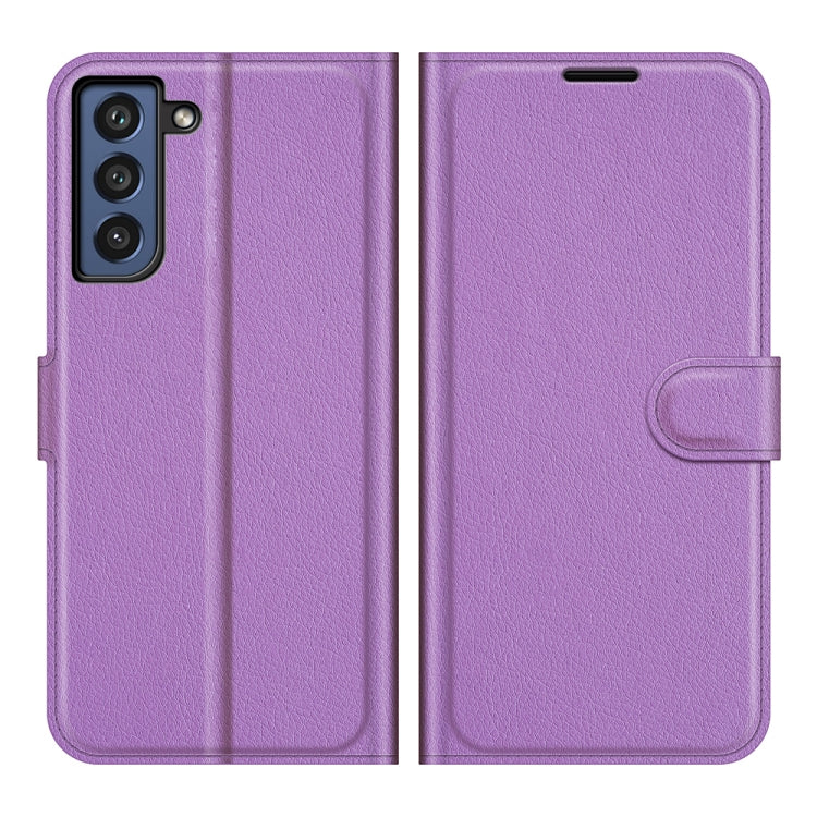 For Galaxy S21 FE Litchi Texture Horizontal Flip Protective Case with Holder & Card Slots & Wallet