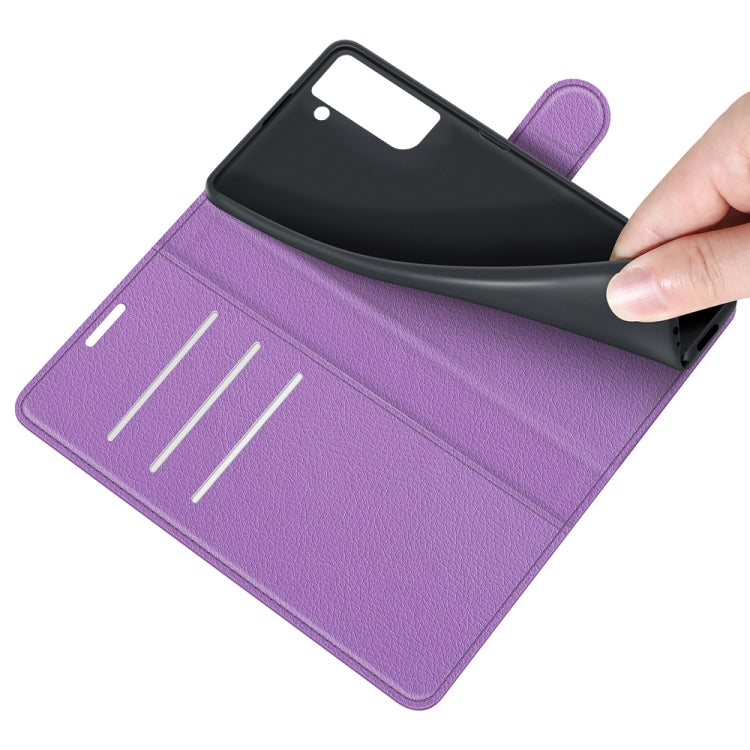 For Galaxy S21 FE Litchi Texture Horizontal Flip Protective Case with Holder & Card Slots & Wallet