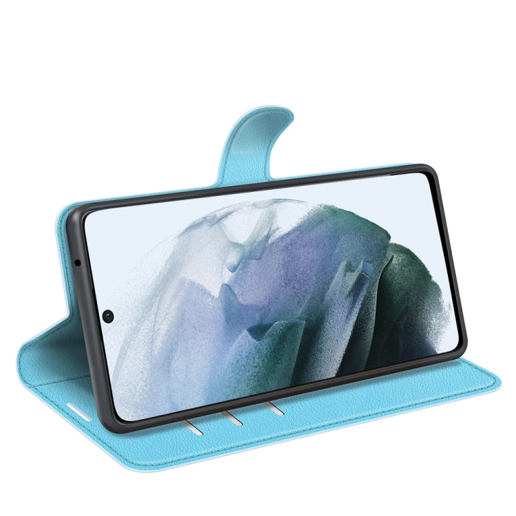 For Galaxy S21 FE Litchi Texture Horizontal Flip Protective Case with Holder & Card Slots & Wallet