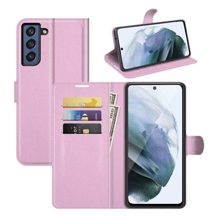 For Galaxy S21 FE Litchi Texture Horizontal Flip Protective Case with Holder & Card Slots & Wallet
