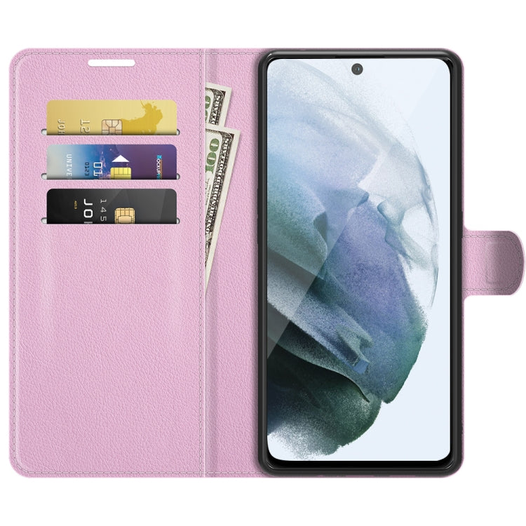 For Galaxy S21 FE Litchi Texture Horizontal Flip Protective Case with Holder & Card Slots & Wallet