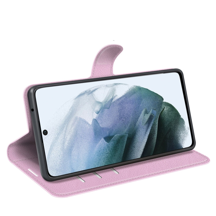 For Galaxy S21 FE Litchi Texture Horizontal Flip Protective Case with Holder & Card Slots & Wallet