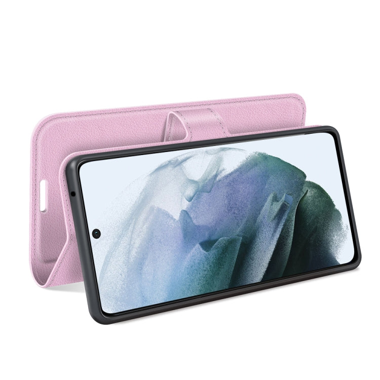 For Galaxy S21 FE Litchi Texture Horizontal Flip Protective Case with Holder & Card Slots & Wallet
