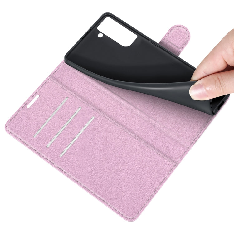 For Galaxy S21 FE Litchi Texture Horizontal Flip Protective Case with Holder & Card Slots & Wallet