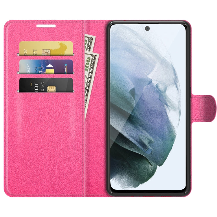 For Galaxy S21 FE Litchi Texture Horizontal Flip Protective Case with Holder & Card Slots & Wallet
