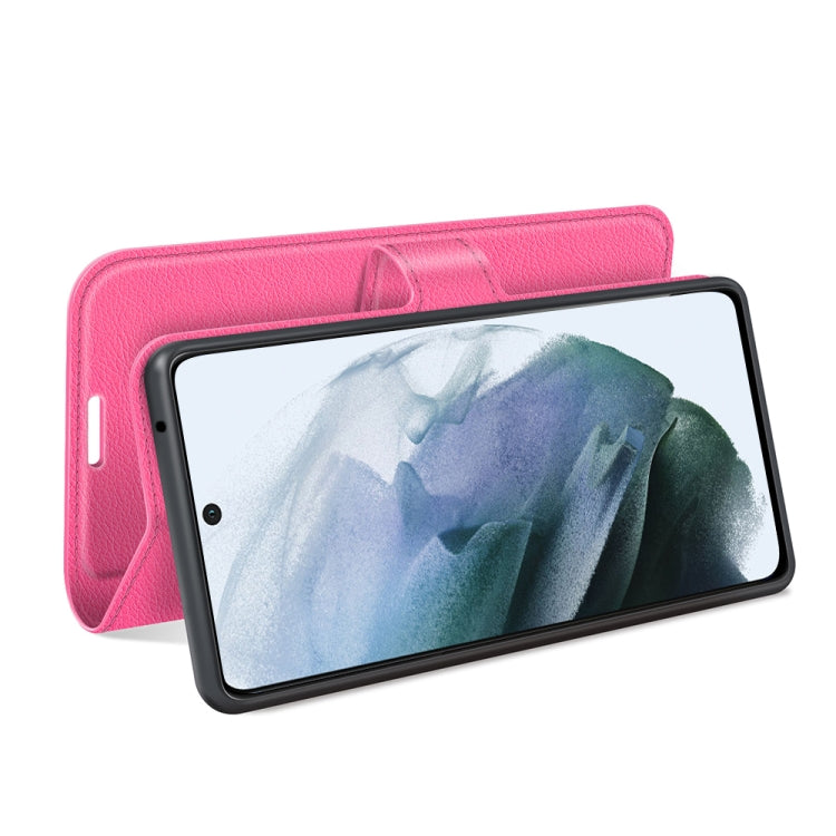 For Galaxy S21 FE Litchi Texture Horizontal Flip Protective Case with Holder & Card Slots & Wallet