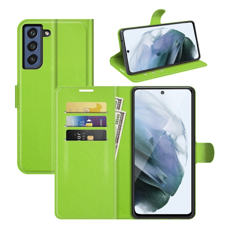 For Galaxy S21 FE Litchi Texture Horizontal Flip Protective Case with Holder & Card Slots & Wallet