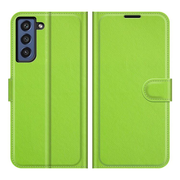 For Galaxy S21 FE Litchi Texture Horizontal Flip Protective Case with Holder & Card Slots & Wallet