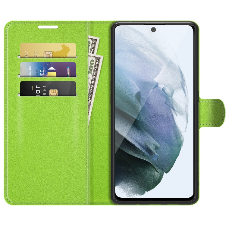 For Galaxy S21 FE Litchi Texture Horizontal Flip Protective Case with Holder & Card Slots & Wallet
