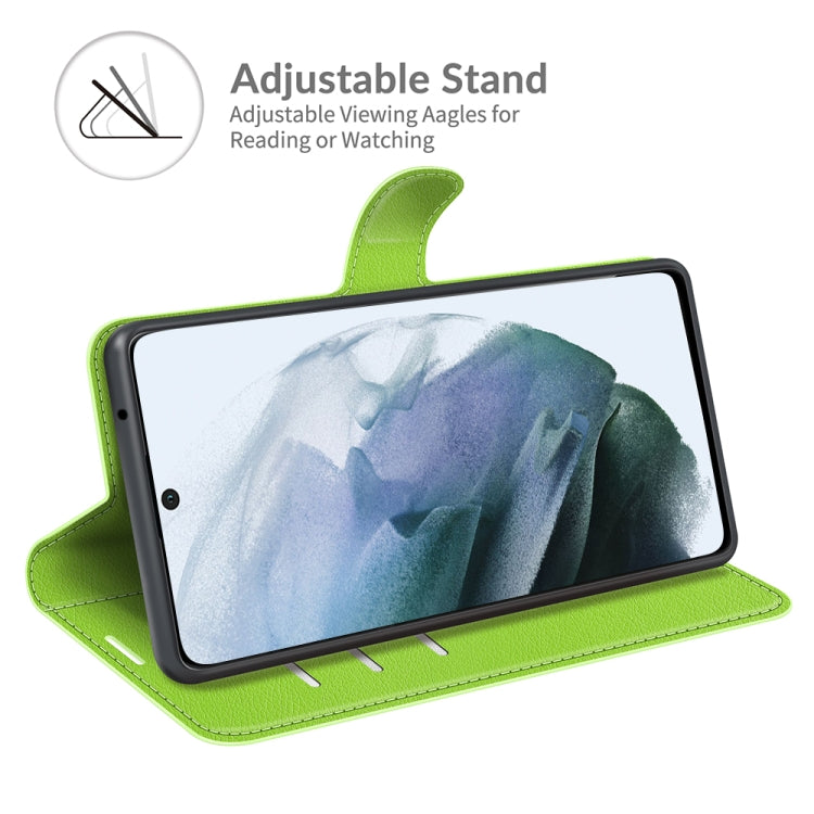 For Galaxy S21 FE Litchi Texture Horizontal Flip Protective Case with Holder & Card Slots & Wallet