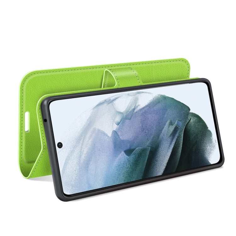 For Galaxy S21 FE Litchi Texture Horizontal Flip Protective Case with Holder & Card Slots & Wallet