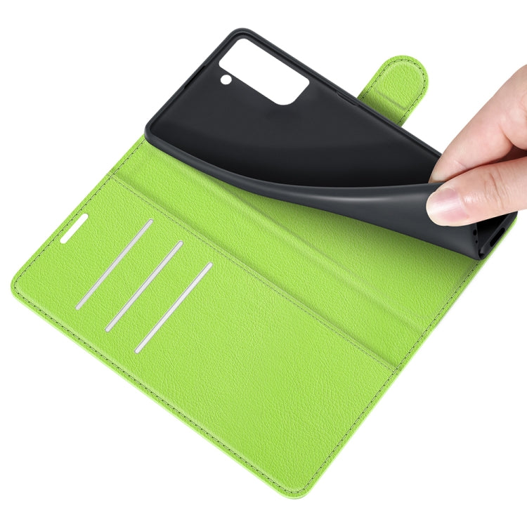 For Galaxy S21 FE Litchi Texture Horizontal Flip Protective Case with Holder & Card Slots & Wallet