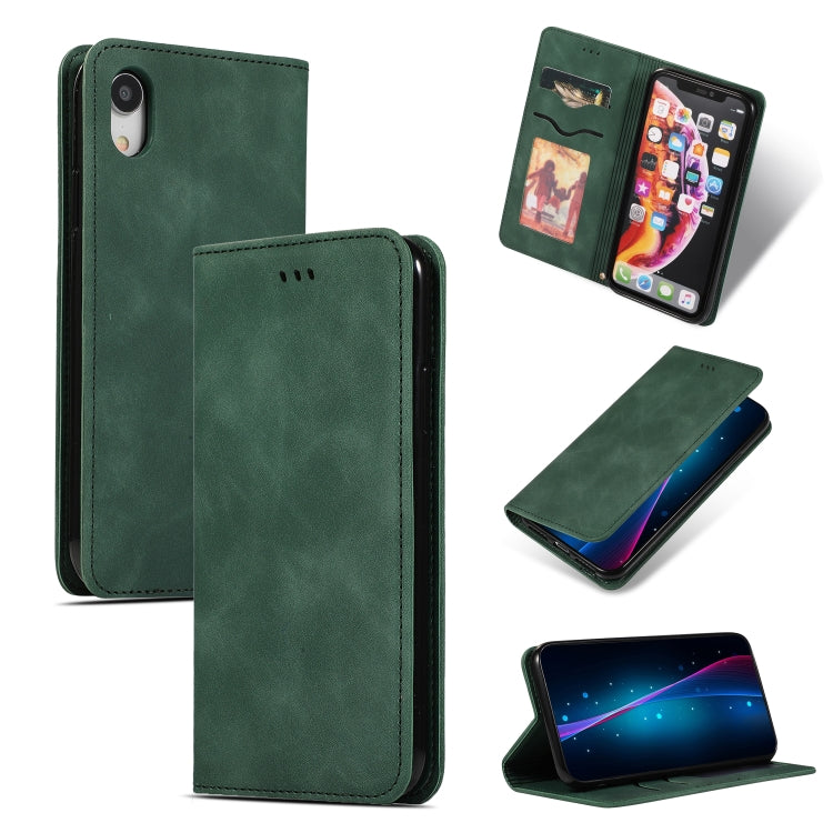 For iPhone XR Retro Skin Feel Business Magnetic Horizontal Flip Leather Case