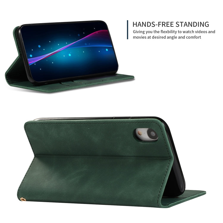 For iPhone XR Retro Skin Feel Business Magnetic Horizontal Flip Leather Case
