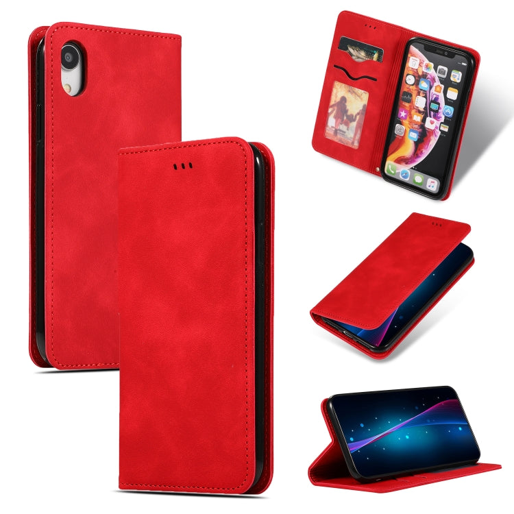 For iPhone XR Retro Skin Feel Business Magnetic Horizontal Flip Leather Case