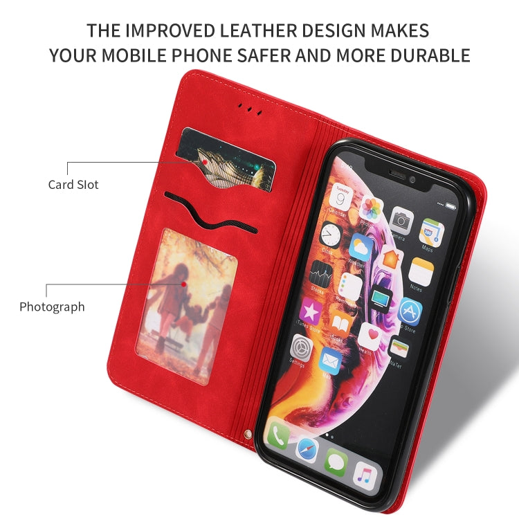 For iPhone XR Retro Skin Feel Business Magnetic Horizontal Flip Leather Case