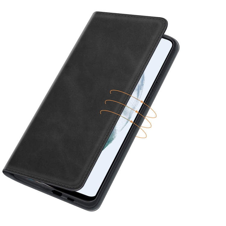 For Samsung Galaxy S21 FE Retro-skin Business Magnetic Suction Leather Case with Holder & Card Slots & Wallet