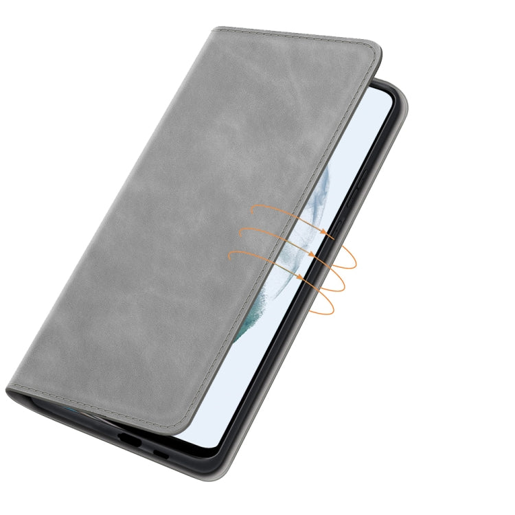For Samsung Galaxy S21 FE Retro-skin Business Magnetic Suction Leather Case with Holder & Card Slots & Wallet