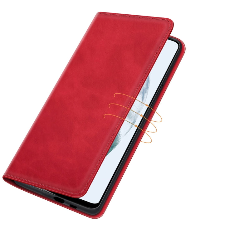 For Samsung Galaxy S21 FE Retro-skin Business Magnetic Suction Leather Case with Holder & Card Slots & Wallet