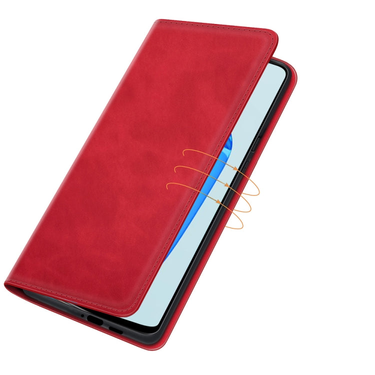 For OnePlus 9R Retro-skin Business Magnetic Suction Leather Case with Holder & Card Slots & Wallet