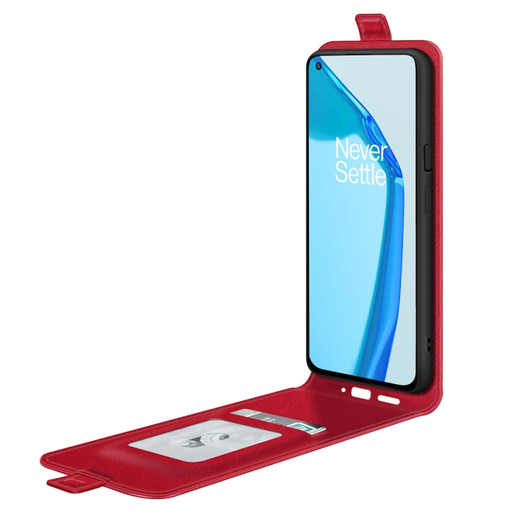 For OnePlus 9R R64 Texture Single Vertical Flip Leather Protective Case with Card Slots & Photo Frame