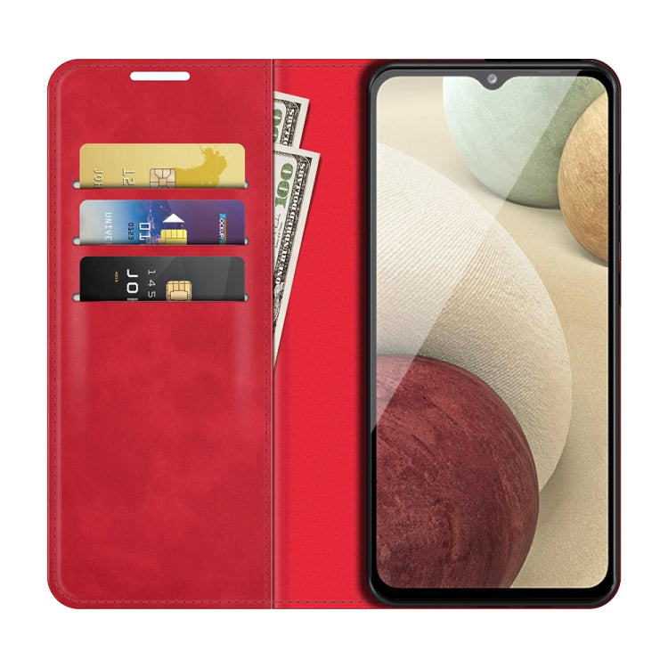 For Samsung Glaxy A22 4G Retro-skin Business Magnetic Suction Leather Case with Holder & Card Slots & Wallet