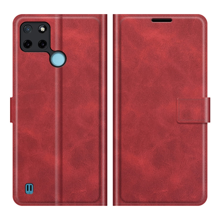 For OPPO Realme C21Y Retro Calf Pattern Buckle Horizontal Flip Leather Case with Holder & Card Slots & Wallet