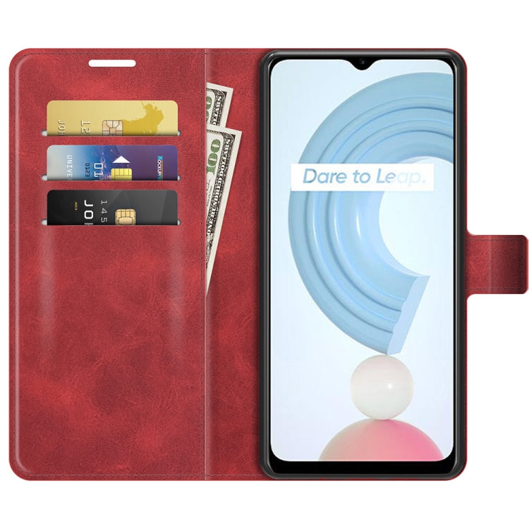 For OPPO Realme C21Y Retro Calf Pattern Buckle Horizontal Flip Leather Case with Holder & Card Slots & Wallet