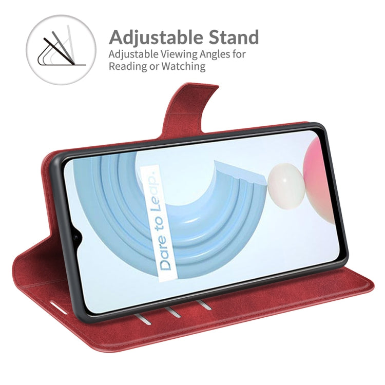 For OPPO Realme C21Y Retro Calf Pattern Buckle Horizontal Flip Leather Case with Holder & Card Slots & Wallet