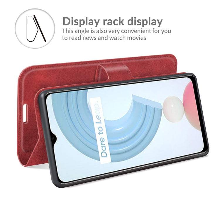 For OPPO Realme C21Y Retro Calf Pattern Buckle Horizontal Flip Leather Case with Holder & Card Slots & Wallet